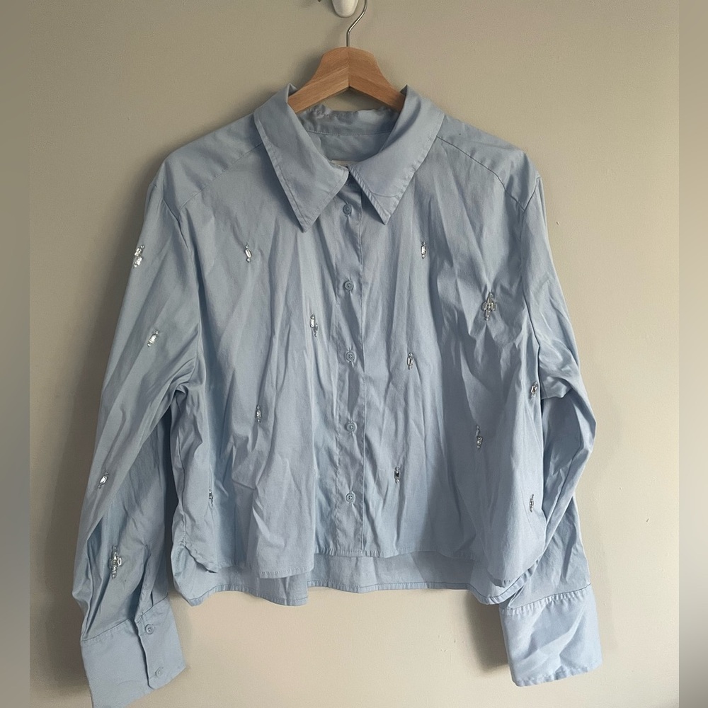 A New Day Sky Blue Shirt with Gems